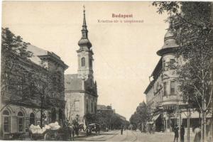 Budapest I. Krisztina tér, cukrászda, templom