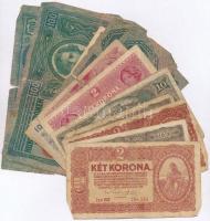 1912-1920. 13db-os vegyes magyar korona bankjegy tétel T:III-IV