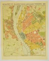 Budapest térképe 1896-ban, készítette: Homolka József, REPRINT!, betűrendes utcajegyzékkel, 78x63 cm