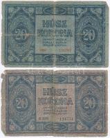 1919. július 15. 20K + 1919. augusztus 9. 20K T:IV,V ragasztott