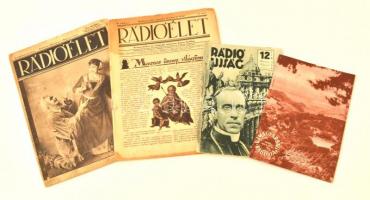 1930-1939 4 db rádiósújság: a Rádióélet és az Újmagyarság Rádiója, 2-2 lapszáma, érdekes írásokkal