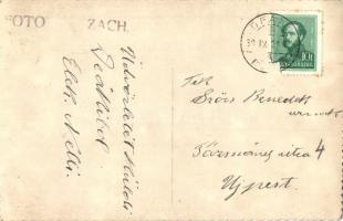 1938 Deáki, Diakovice; bevonulás, országzászló, honleányok / entry of the Hungarian troops, Hungaria...