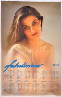 1985 Fabulon kétoldalas reklámplakát, naptárral, kis beszakadással, 65,5x41,5 cm