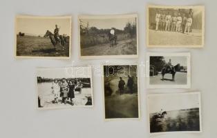 cca 1938-1941 Vegyes katonai fotó tétel, életképek, 7 db, 5,5x6,5 és 6,5x9 cm