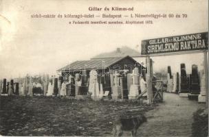 Budapest XII. Gillar és Klimmné sírkő és síremlékmű raktára és kőfaragó üzlete. Németvölgyi út 60 és 70. (EK)