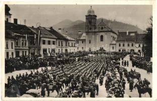 1938 Rozsnyó, Roznava; bevonulás, parfüméria / entry of the Hungarian troops, perfumery, 'Rosznyó visszatért' So. Stpl. (EK)