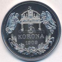 DN "Királyi koronák - I. (Károly) Róbert 5 korona 1909" Ag emlékérem tanúsítvánnyal (20g/0...