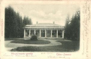 Tátralomnic, Tatranska Lomnica; Villa grf. Hunyady nyaralója, Julius Keszmann kiadása / villa (EK)