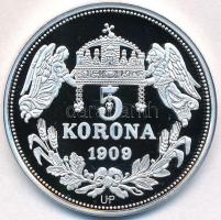 DN "Királyi koronák - IV. (Kun) László 5 korona 1909" Ag emlékérem tanúsítvánnyal (20g/0.9...