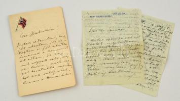 1911, 1914 A Hunnia Csónakázó Egyesület levélpapírjára írt levél a vihar okozta károkról, 2 db