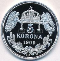 DN "Királyi koronák - Szent István 5 korona 1909" Ag emlékérem tanúsítvánnyal (20g/0.999/3...