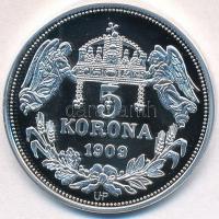 DN "Királyi koronák - Orseolo Péter 5 korona 1909" Ag emlékérem tanúsítvánnyal (20g/0.999/...