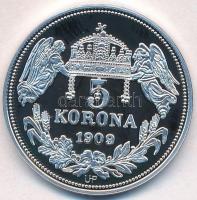 DN "Királyi koronák - I. András 5 korona 1909" Ag emlékérem tanúsítvánnyal (20g/0.999/38,6...