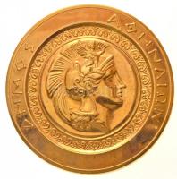 Görögország DN Athén önkormányzata aranyozott fém emlékérem eredeti dísztokban (46mm) T:1- Greece ND Municipality of Athens gold plated metal commemorative medallion in original case (46mm) C:AU