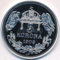 DN "Királyi koronák - I. Géza 5 korona 1909" Ag emlékérem tanúsítvánnyal (20g/0.999/38,61m...