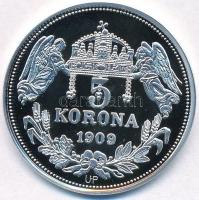 DN "Királyi koronák - III. István 5 korona 1909" Ag emlékérem tanúsítvánnyal (20g/0.999/38...