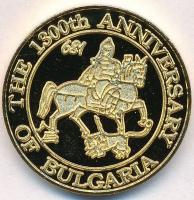 Bulgária 1981. "Bulgária 1300 éves 681-1981" aranyozott fém emlékérem eredeti tokban (30mm...