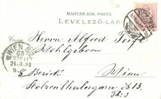 1898 Brassó, Kronstadt, Brasov; Schutzhütte am Schuler, Schützenhaus / lövészház, menedékház, látkép...