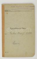 1940 Enese, Igazolványi lap tartalékos gyalogsági katona részére, M. Kir. Magyaróvári 15. Honvéd Kiegészíő Parancsnokság.