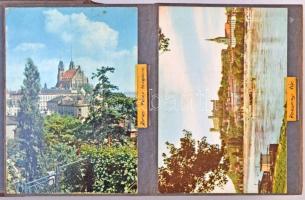 Kis alakú leporello képeslapalbum összesen 78 férőhellyel. Beragasztott modern lapokkal / Small size...