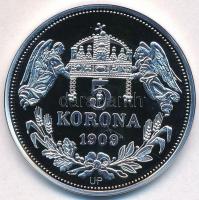 DN "Királyi koronák - II. Géza 5 korona 1909" Ag emlékérem tanúsítvánnyal (20g/0.999/38,61...