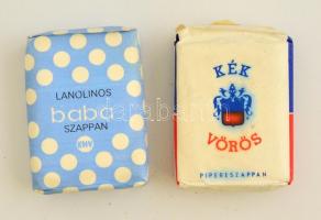 cca 1970 Eredeti, bontatlan, Kék-Vörös,és Baba szappanok / Original vintage soaps