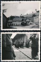 1936 Eger, 4 db életkép, egyiken Pléh István asztalos üzlete, 8,5x6 cm