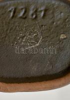 Dekoratív német mázas kerámia váza, jelzett, apró kopásokkal, m: 18 cm