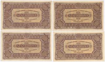 1923. 100K (4x) "Magyar Pénzjegynyomda Rt." nyomdahely jelöléssel T:I-,II-,III szép papír