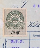 1918 Renner Testvérek és Társai Bőrgyár díszes fejléces számla, okmánybélyeggel, restaurált, 28x22 c...