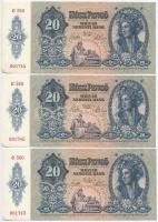 1941. 20P (3x) sorszámkövetők T:I- nyomdai papírránc