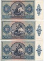 1941. 20P (3x) sorszámkövetők T:I- nyomdai papírránc