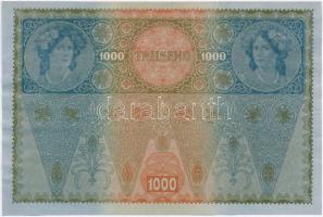 1919. (1902) 1000K vízszintes piros "DEUTSCHÖSTERREICH" felülbélyegzéssel, hátlap rajzos T...