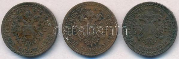 1851B 1kr Cu + 1851E 1kr Cu + Ausztria 1851A 1kr Cu T:2,2- ph