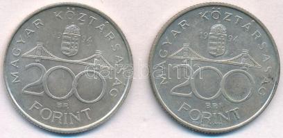 1994. 200Ft Ag "Deák" (2x) T:2 
Adamo F13.1