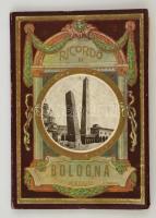 cca 1920-1940 Ricordo di Bologna, képes leporelló Bologna városáról, 32 képpel, a hátoldalon feliratozva, olasz, francia, angol és német nyelven./ cca 1920-1940 Ricordo di Bologna. Leporello with 32 pictures about city of Bologna, with writings on the back, in Italian, french, English and German languages.