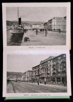 cca 1920-1940 Ricordo di Trieste, képes leporelló Trieste városáról, 32 képpel, kissé sérült gerincc...