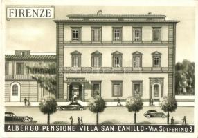 Firenze, Via Solferino 3. Albergo Pensione Villa San Camillo / hotel and pension, villa, automobiles (EK)