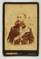 1891 Román tábornok kitüntetésekkel / Romanian royal general with decorations. autograph signed.  11x17 cm