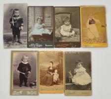 cca 1860-1900 8 db gyermek keményhátú fotó 9x11 cm