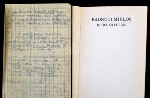 Radnóti Miklós: Bori notesz. Bp.,1985, Helikon-Szépirodalmi Könyvkiadó, Ötödik, felújított kiadás. K...