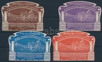 1907 Nemzetközi Sütőipar Kiállítás Budapest 4 db klf színű dombornyomásos levélzáró
