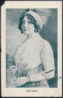 1914 Mizzi Wirth színésznő aláírása az őt ábrázoló képeslapon