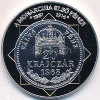 DN "A magyar nemzet pénzérméi - A Monarchia első pénze 1867-1916" Ag emlékérem tanúsítvánnyal (15g/0.333/35mm) T:PP