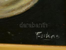 Farkas jelzéssel: Gyümölcsös csendélet, olaj, vászon, fa keretben, 29,5×20,5 cm