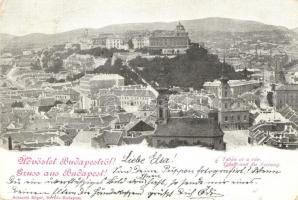 1899 Budapest I. Tabán és a vár látképe, Schmidt Edgar kiadása (EB)