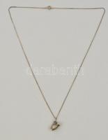 Ezüst(Ag) lánc korsó alakú függővel, jelzett, h: 44 cm, nettó: 4,9 g