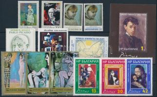 1971-1982 Picasso motívum 13 db klf bélyeg + 1 db blokk + 3 db levelezőlap, 1971-1982 Picasso 13 stamps + 1 block + 3 FDC