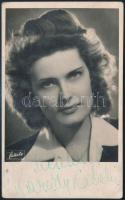Karády Katalin (1910-1990) színésznő aláírása őt ábrázoló fotólapon