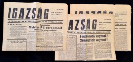 1956 Igazság. A forradalmi Magyar Honvédség és ifjúság lapja, 3 szám. 1956. október 30., november 1-2.